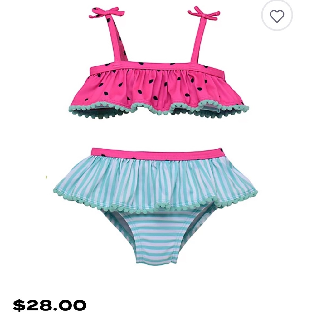 Watermelon Pink & Blue Stripe Bikini Set - Infant